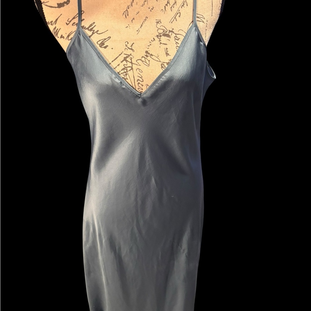 All Saints Blue Satin Chemise